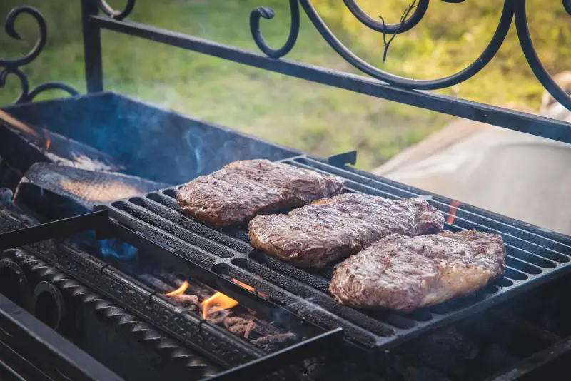 Louisiana Grills Steaks on the grill